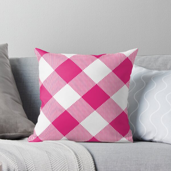 Item preview, Tartan, Large hot pink and white diagonal with vertical stripes designed and sold by Alex  Blud.