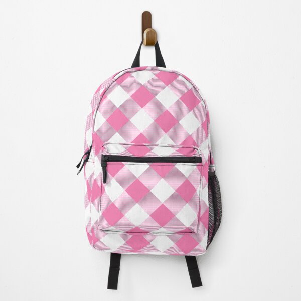Item preview, Tartan, Large pink and white diagonal with horizontal stripes designed and sold by Alex Blud.