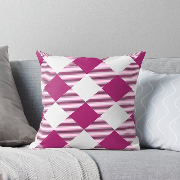 Item preview, Tartan, Large dark fuchsia and white diagonal with horizontal stripes designed and sold by Alex  Blud.