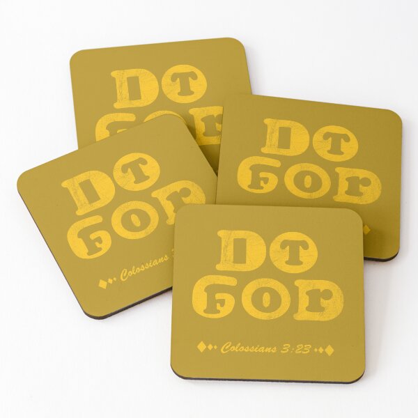 Item preview, Colossians 3 23 - do it for god - typography - yellow/gold bible verse illusion design designed and sold by ZechJohnRB.