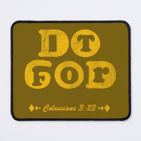 Item preview, Colossians 3 23 - do it for god - typography - yellow/gold bible verse illusion design designed and sold by ZechJohnRB.