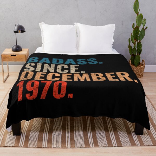 Item preview, Badass since December 1970 Vintage 1970 December birthday gift designed and sold by Teelogic.