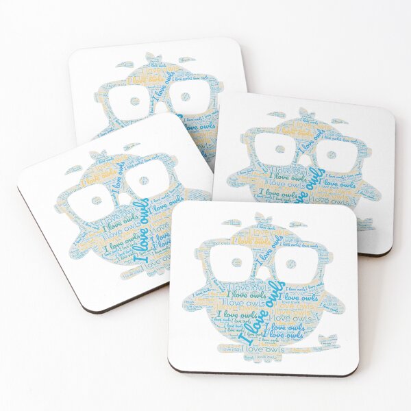 Item preview, I love owls - a cute blue yellow owl with a letter pattern for owl lovers. designed and sold by SaraSumi.