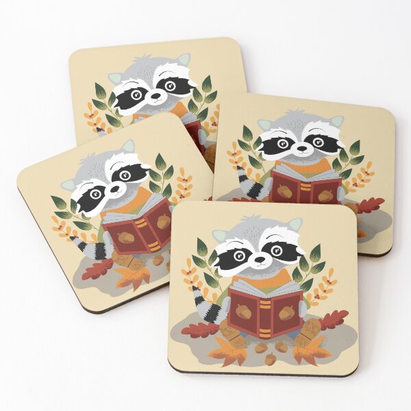 Item preview, Cute Reading Raccoon designed and sold by iCraftCafe.