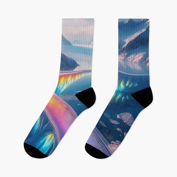 Item preview, Rainbow Bridge: A Stunning Arch of Colors on a Snowy Glacier designed and sold by daruneenok.