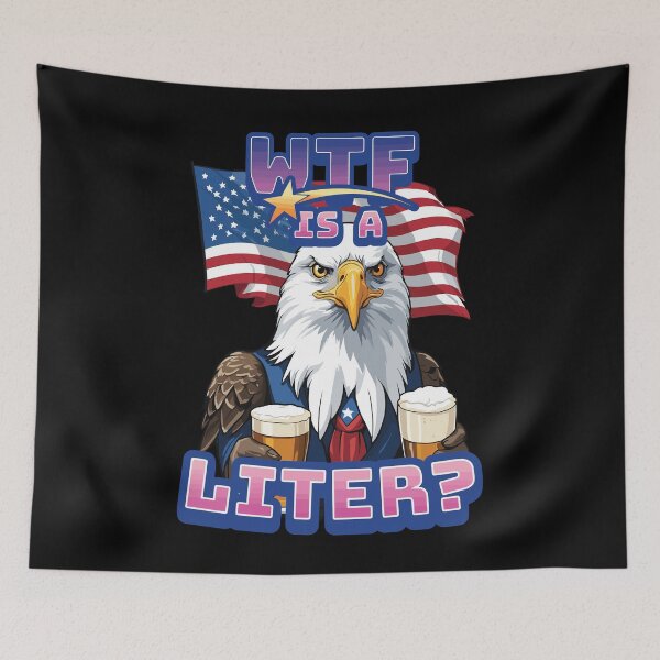Artikelvorschau, WTF is Liter Eagle with Beer Funny Metric Pun entworfen und verkauft von LuminOrb.
