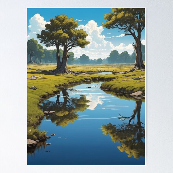 Item preview, Trees by an idyllic river designed and sold by Nordwind.