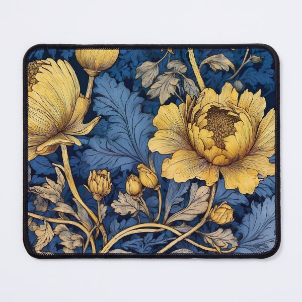 Item preview, Timeless Elegance Recreate William Morris' Floral Majesty with Blue & Gold Accents designed and sold by Tamas Das.