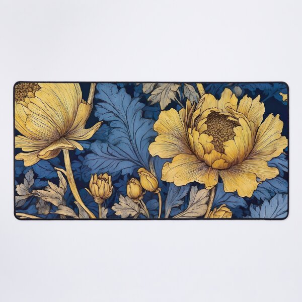 Item preview, Timeless Elegance Recreate William Morris' Floral Majesty with Blue & Gold Accents designed and sold by Tamas Das.