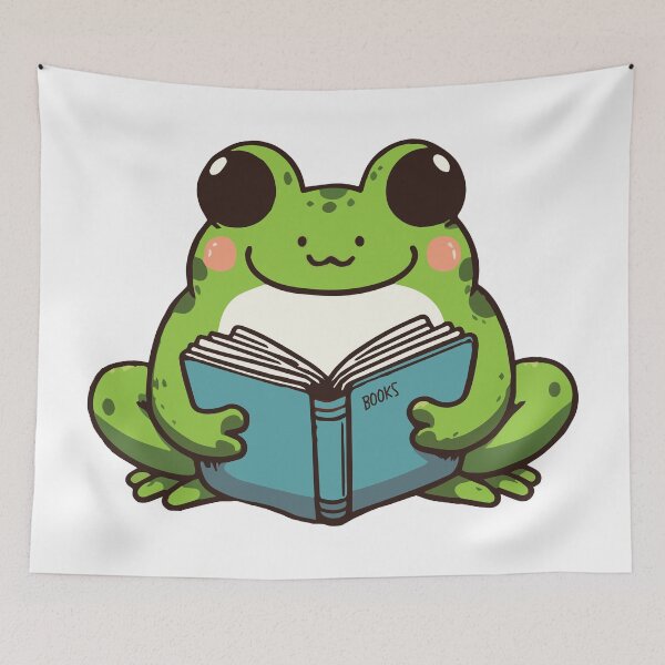 Item preview, Cute Book Lover Frog designed and sold by CuteArtPack.