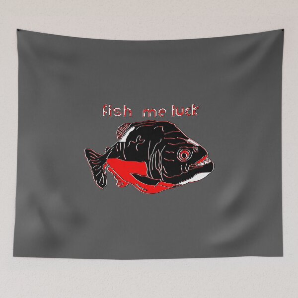 Item preview, Piranha Fish me luck Predator Amazon Carnivore black designed and sold by 4rpixs.