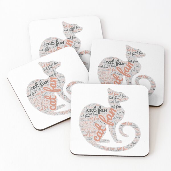 Item preview, A cute cat with a curled tail in a letter pattern for cat lovers with the words Cat Fan. designed and sold by SaraSumi.
