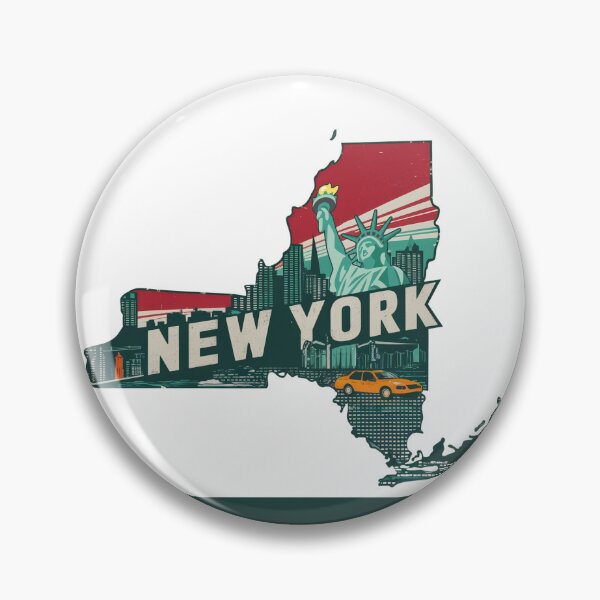 Artikelvorschau, USA-Staatskarten im Retro-Reisestil NEW YORK entworfen und verkauft von IBTees.
