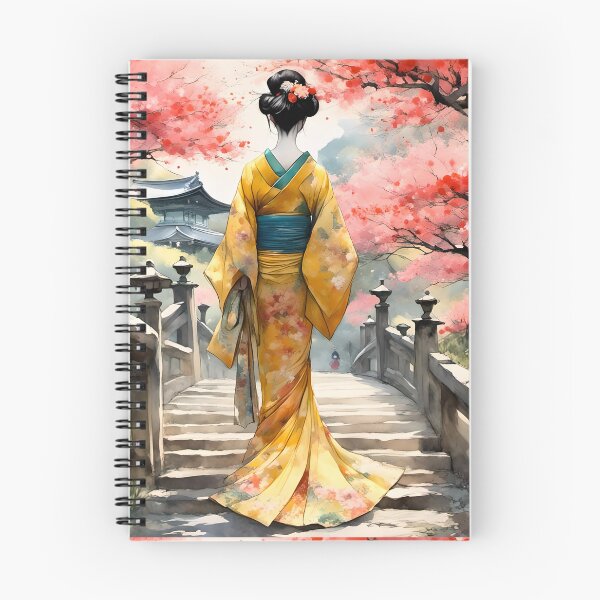 Item preview,  Beautiful abstract geisha, kimono , in sunrise with flowers designed and sold by Coolparrotgirl.