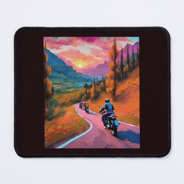 Item preview, "Thrilling Ride: Motorcyclists on a Mountain Road" designed and sold by Artisticanvas.