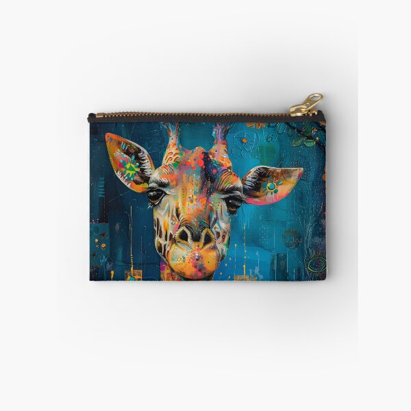 Item preview, Vibrant abstract giraffe in colorful urban background designed and sold by Artessie.