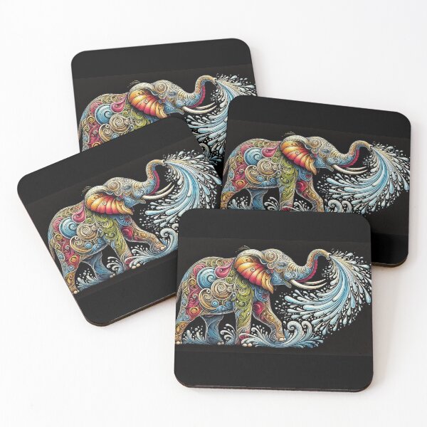 Item preview, Elephant spraying water designed and sold by FusiTink.