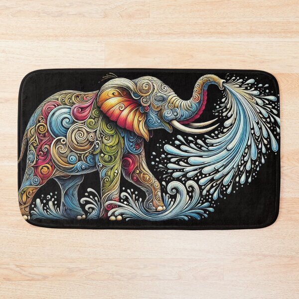 Item preview, Elephant spraying water designed and sold by FusiTink.