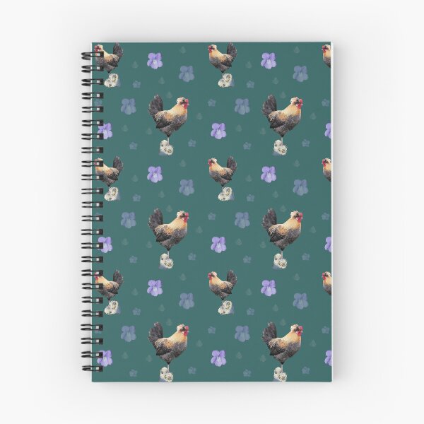 Item preview, Chickens and flowers on teal designed and sold by chihuahuashower.
