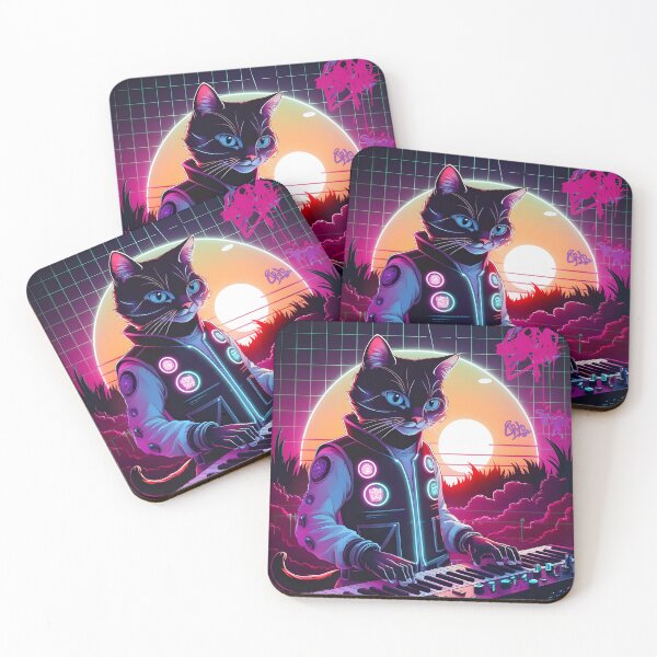 Item preview, Synthwave Feline designed and sold by DIUMERI.
