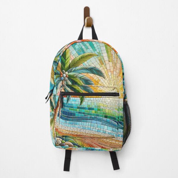Item preview, Mosaic Colorful Palm Tree Ocean Sunset Beach designed and sold by SeaStarAlex.