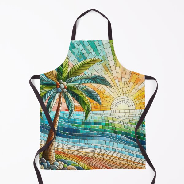 Item preview, Mosaic Colorful Palm Tree Ocean Sunset Beach  designed and sold by SeaStarAlex.