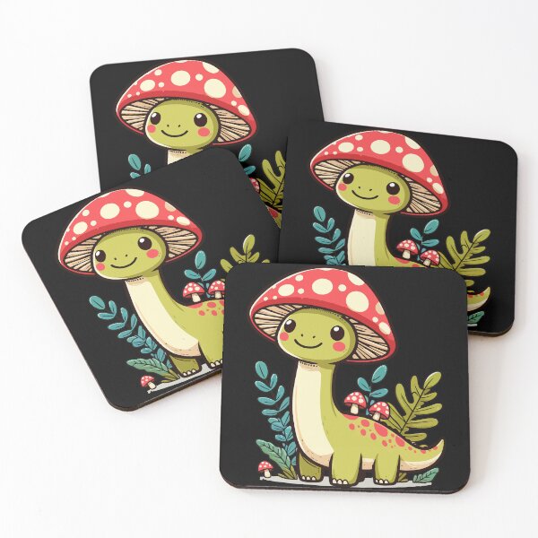 Item preview, Kawaii simple Mushroom Hat Dinosaur Brontosaurus 2 designed and sold by TomFrontierArt.
