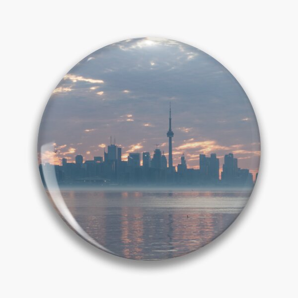 Item preview, Toronto Skyline in Silvery Gray and Pale Orange designed and sold by Georgia Mizuleva.