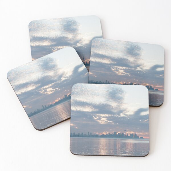 Item preview, Toronto Skyline in Silvery Gray and Pale Orange designed and sold by Georgia Mizuleva.