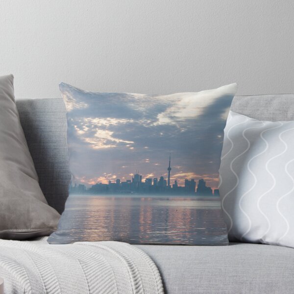Item preview, Toronto Skyline in Silvery Gray and Pale Orange designed and sold by Georgia Mizuleva.