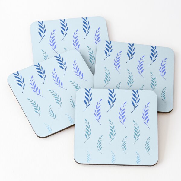 Item preview, Blue Leaves Pattern, Blue Leaf Set, Leaf Motif, Vibrant Gradient Leaves designed and sold by Art Shimmers.