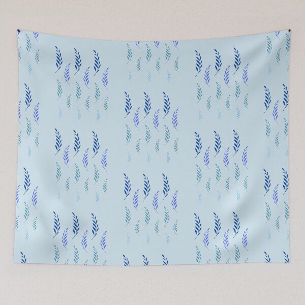 Item preview, Blue Leaves Pattern, Blue Leaf Set, Leaf Motif, Vibrant Gradient Leaves designed and sold by Art Shimmers.
