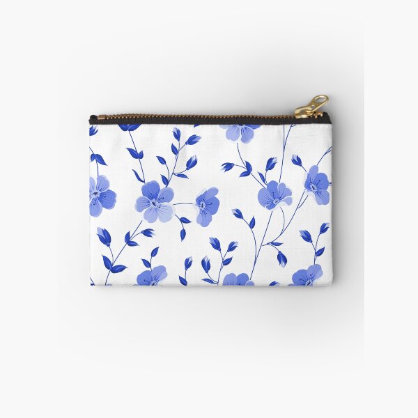 Item preview, Blue Floral Pattern on White Background designed and sold by UrbanCult-Store.