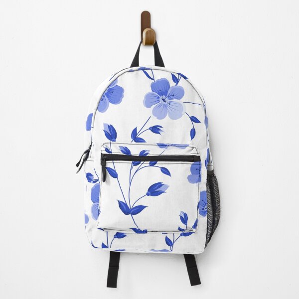 Item preview, Blue Floral Pattern on White Background designed and sold by UrbanCult-Store.
