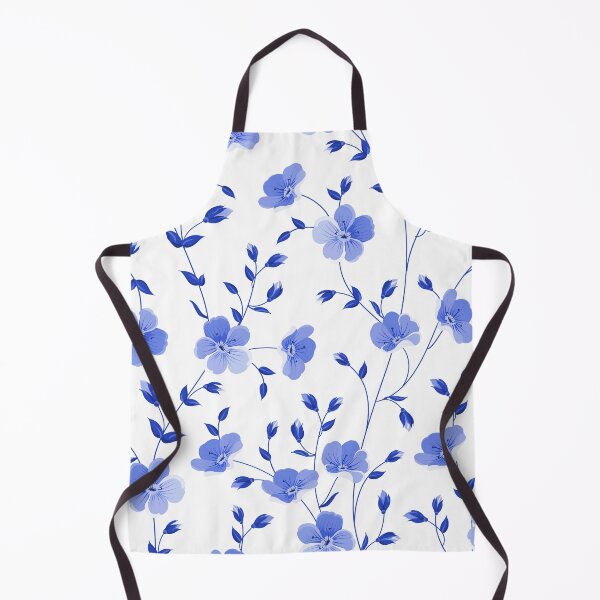 Item preview, Blue Floral Pattern on White Background designed and sold by UrbanCult-Store.