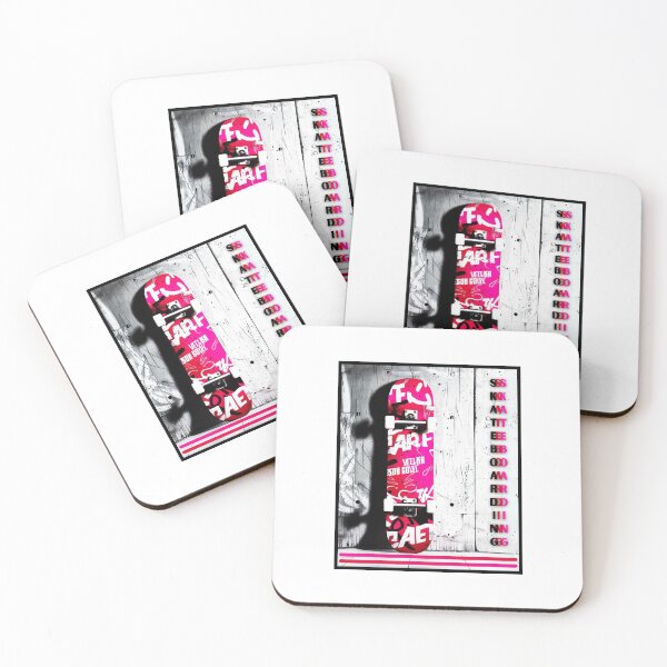 Item preview, Skateboarding, pink and red artwork, skateboard, skate designed and sold by silent-violin.