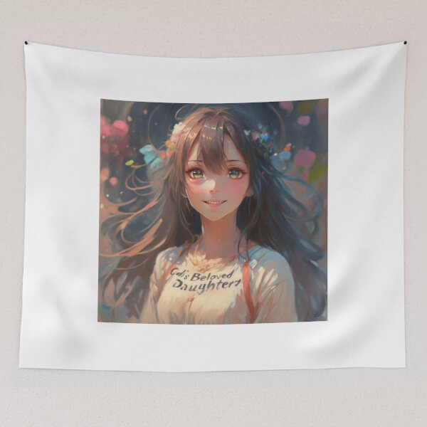 Item preview, Gods beloved daughter is beautiful girl anime cute happy christian gifts  designed and sold by thankful-loco.