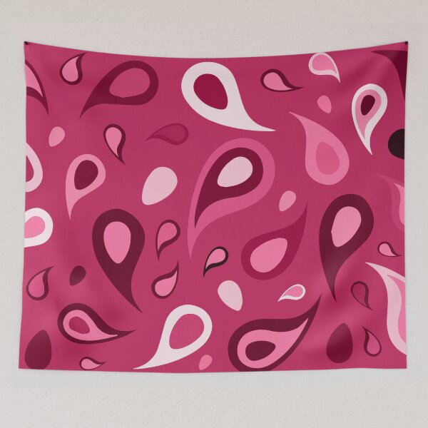Item preview, Pink shades paisley seamless pattern print designed and sold by SpinklyCreations.