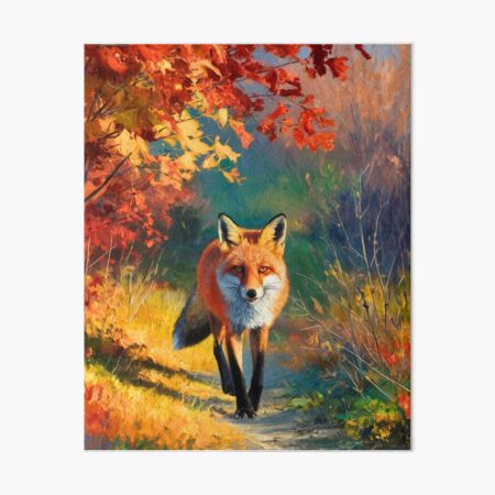 Item preview, Fox Portrait. Autumn season, fall fox, vintage fox, fox painting, Pierre-Auguste Renoir style designed and sold by FoxVibes.