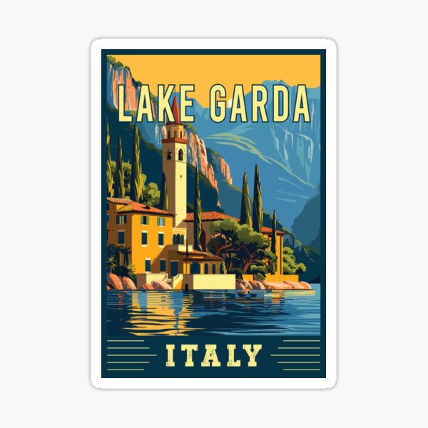 Item preview, Discover the Beauty of Lake Garda in Italy Vintage Travel Art designed and sold by turtlestart.