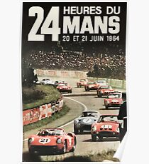 24hs Le Mans, 1964, originales Vintage Poster, schwarzer Hintergrund Poster