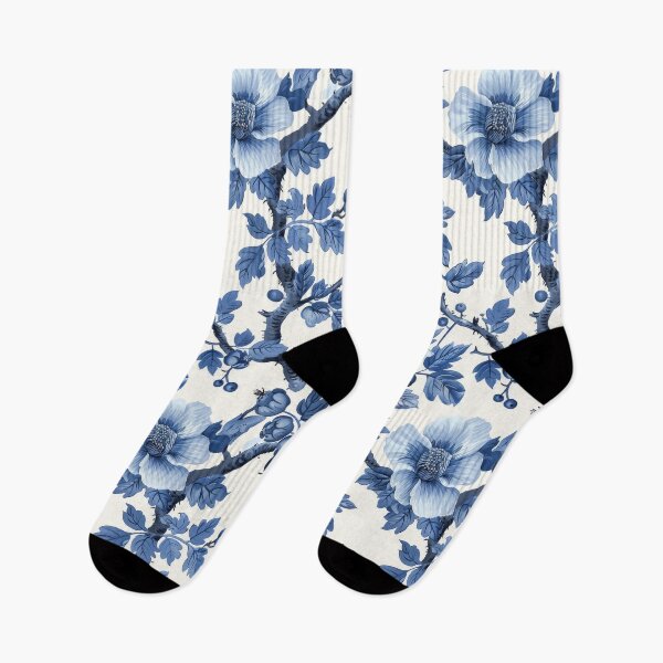 Item preview, Vintage Blue Floral Chinoiserie designed and sold by Windmill Wildflowers.