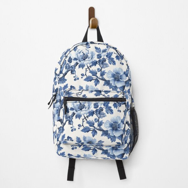 Item preview, Vintage Blue Floral Chinoiserie designed and sold by Windmill Wildflowers.