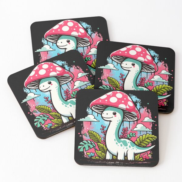 Item preview, Kawaii simple Mushroom Hat Dinosaur Brontosaurus 4 designed and sold by TomFrontierArt.