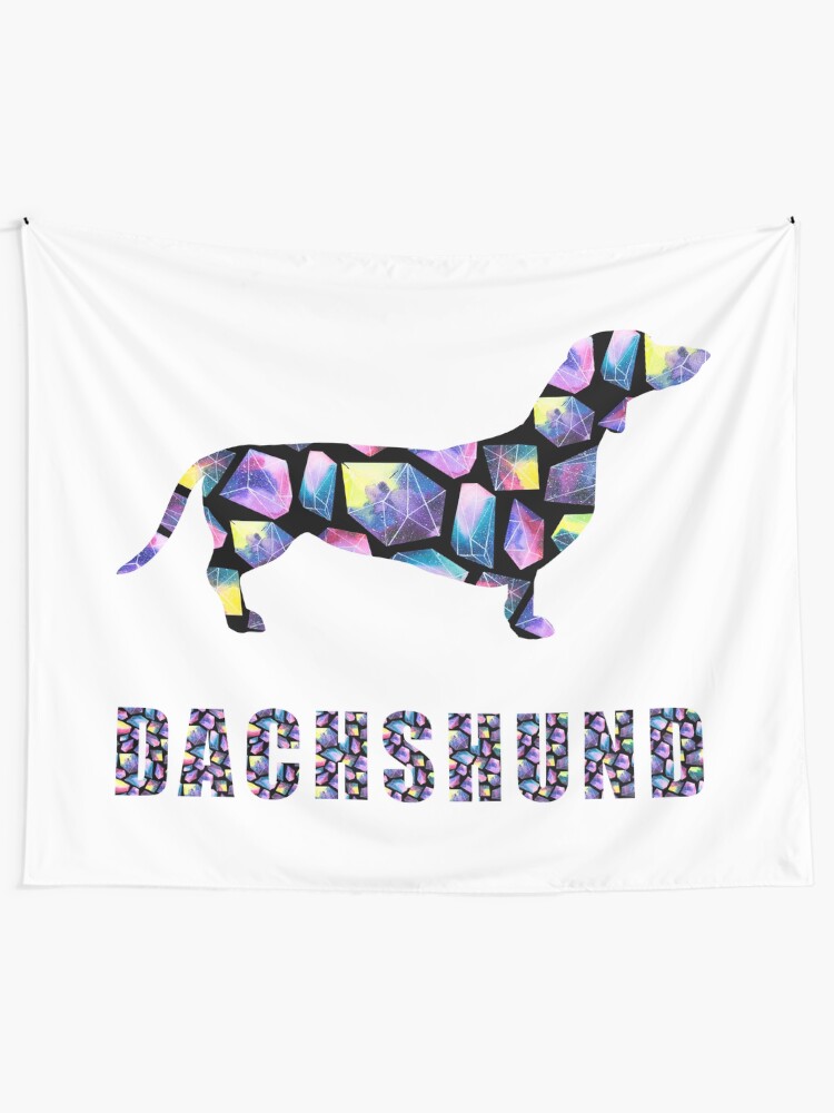Alternate view of Dachshund Space Crystals Tapestry