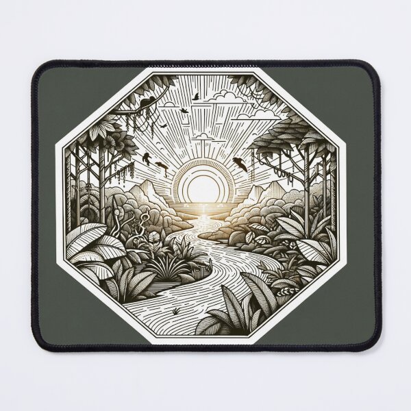 Item preview, Sunset between mountain and Jungle designed and sold by Origami-BA.