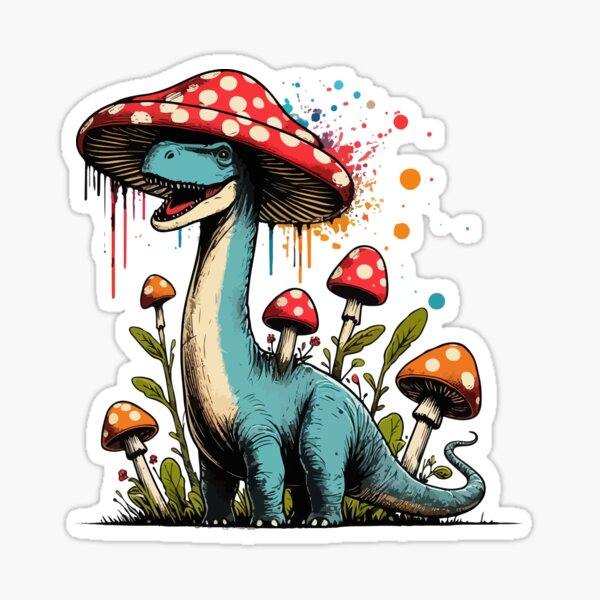 Artikel-Vorschau von Lustiger Dinosaurier Brontosaurus Pilz Hut Garten, designt und verkauft von TomFrontierArt.