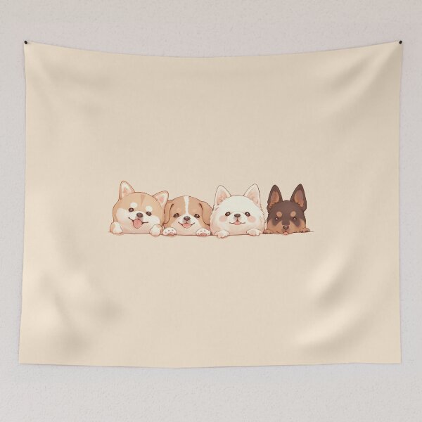 Item preview, Cute Puppies Peeping Over the Table designed and sold by Windy-market.