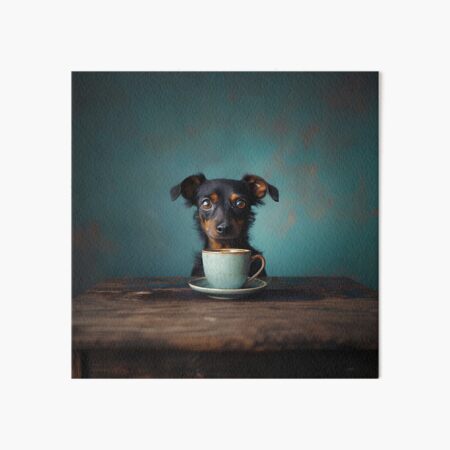 Artikel-Vorschau von Zwergpinscher beim Kaffeetrinken, designt und verkauft von NikoDeeko.