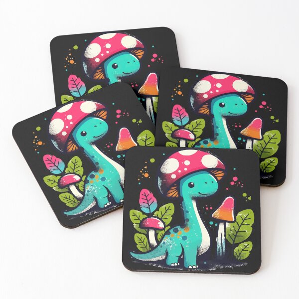 Item preview, Kawaii simple Mushroom Hat Dinosaur Brontosaurus 6 designed and sold by TomFrontierArt.